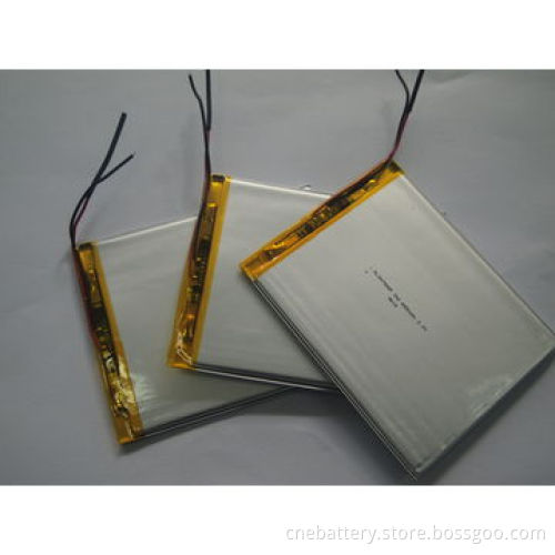 3.7V 4,000mAh lithium polymer battery with model PL4676100P packaged by PVC tube